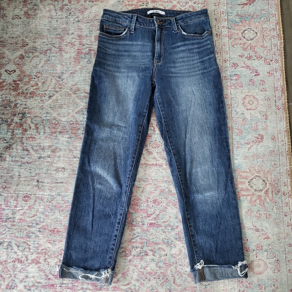 Sam Edelman Mary Jane cuffed raw edge jeans, 28